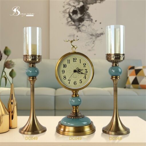 Decor đèn nến cổ điển đá xanh 5