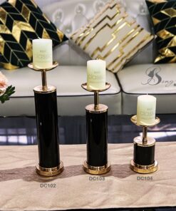 Decor Chân nến vàng đen M 15