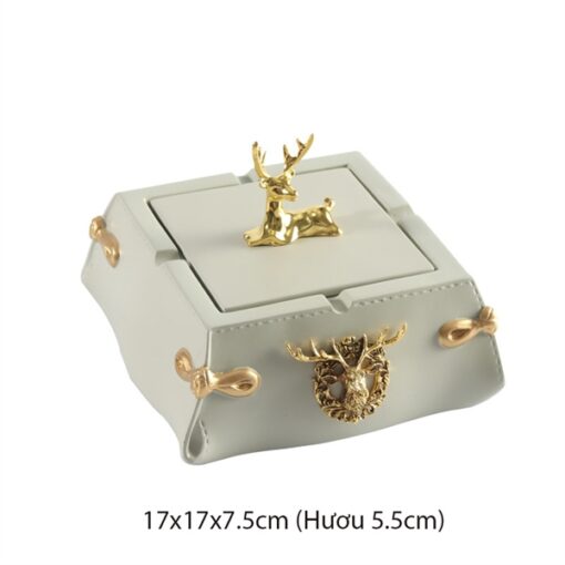 Gạt tàn thuốc hươu nổi màu trắng 1