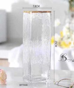 Bình TT chữ nhật trắng M. vàng (M) 9