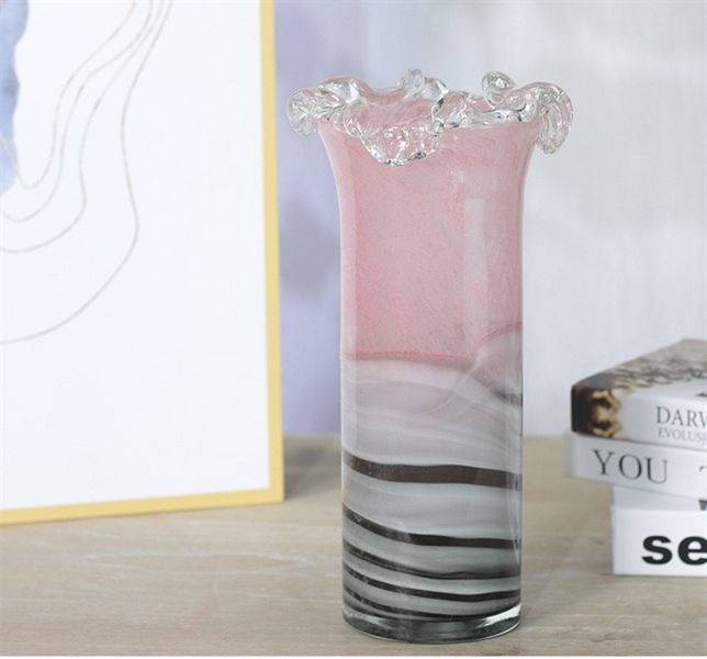 Bình TT hồng lượn sóng miệng lá sen (L) 2 Bình TT hồng lượn sóng miệng lá sen (L) 1