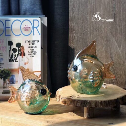 Decor bong bóng cá vàng pha lê (M) 3