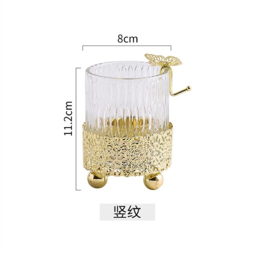 Decor chân nến có bướm treo hoạ tiết hình thoi 1