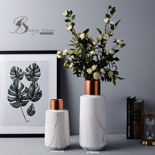 Bình sứ miệng kim loại D25S 3