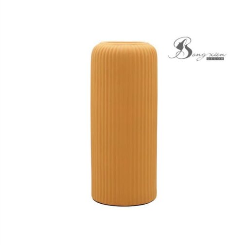 Bình gốm trụ vàng D30 1