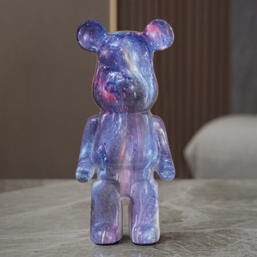 Gấu bearbrick loang tím 1