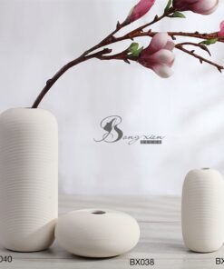 Bình gốm trắng hình trụ (l) 15