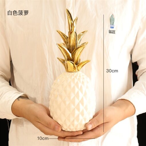 Decor quả dứa màu trắng tráng gương 1