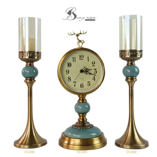 Decor đèn nến cổ điển đá xanh 3