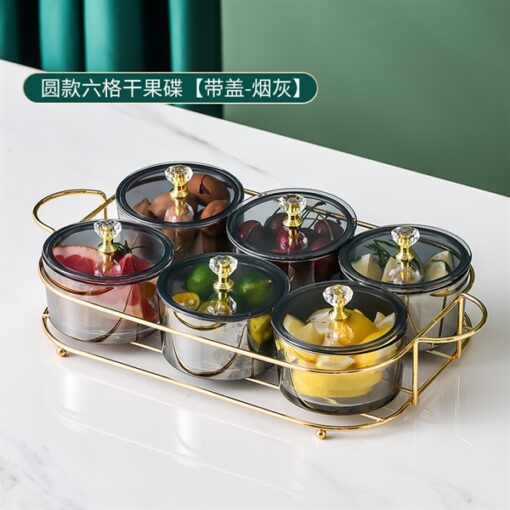 Khay sắt CN bánh kẹo 6 hộp TT có nắp (xám) 1