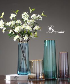 Bình TT trụ xanh viền vàng (M) 6 Bình TT trụ xanh viền vàng (M) 5