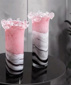 Bình TT hồng lượn sóng miệng lá sen (M) 6 Bình TT hồng lượn sóng miệng lá sen (M) 5