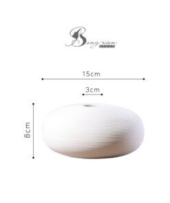 Bình gốm trắng hình bầu (S) 13