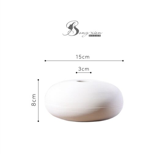 Bình gốm trắng hình bầu (S) 7