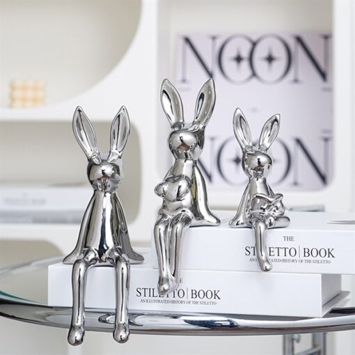 Decor gia đình thỏ bạc 1