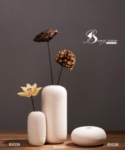 Bình gốm trắng hình trụ (l) 13