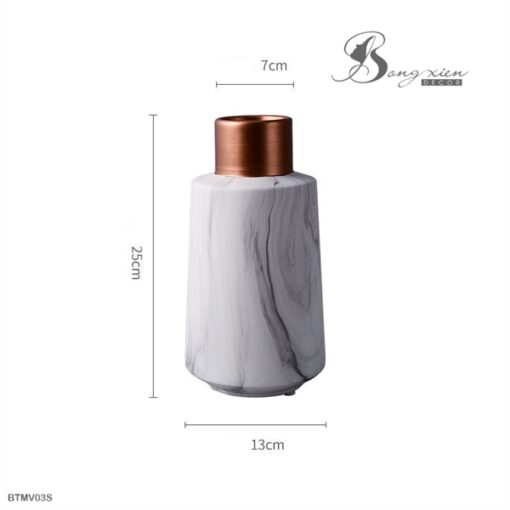 Bình sứ miệng kim loại D25S 1