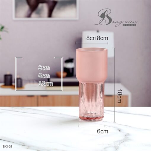 Bình TT trụ sọc đế màu hồng S 3