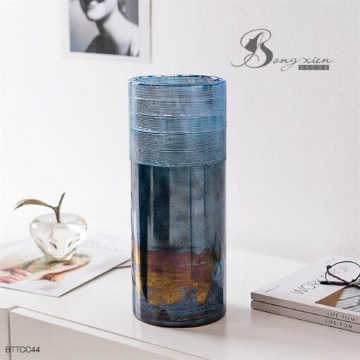Bình TT trụ xanh xám ánh vàng (L) 1