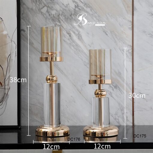 Chân nến pha lê thấp 5