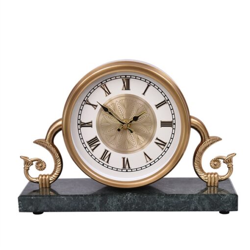Decor đồng hồ cổ điện tròn la mã số màu be cổ 1