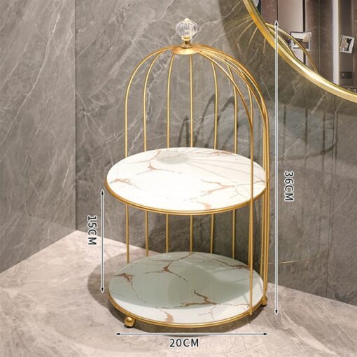 Khay lồng chìm 2 tầng để đồ trang điểm màu trắng 1