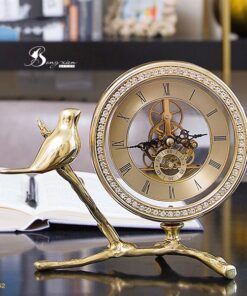 Decor đồng hồ vàng, đính đá, chim sẻ 9