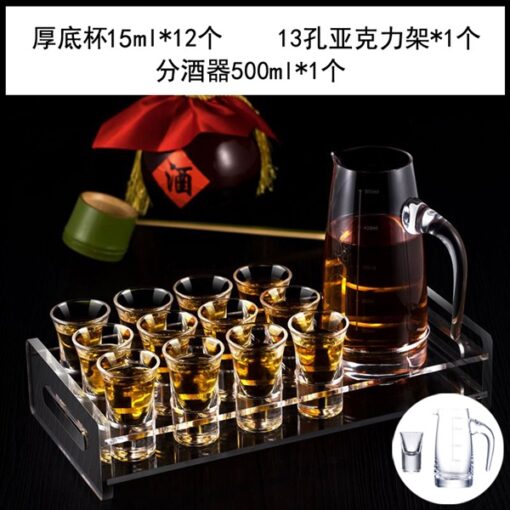 Khay đế để ly rượu 13 lỗ màu trắng+ ly+ bình 1