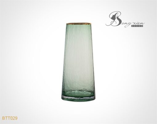 Bình trụ xanh lá M. viền vàng (S) 1