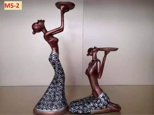 Decor tượng cô gái màu xanh đồng 1