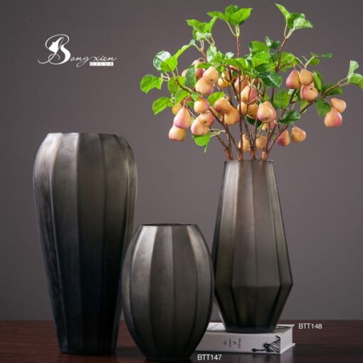 Bình cổ to gân sọc xám (S) 7