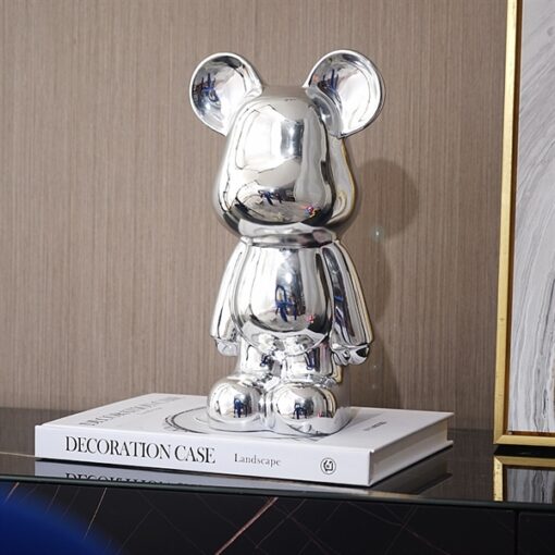 Gấu bearbrick bạc 1