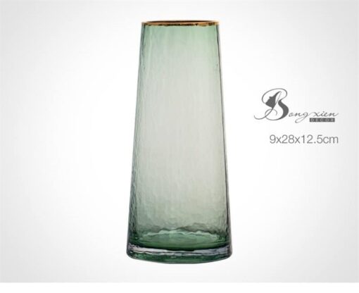 Bình trụ xanh lá M.viền vàng (L) 1