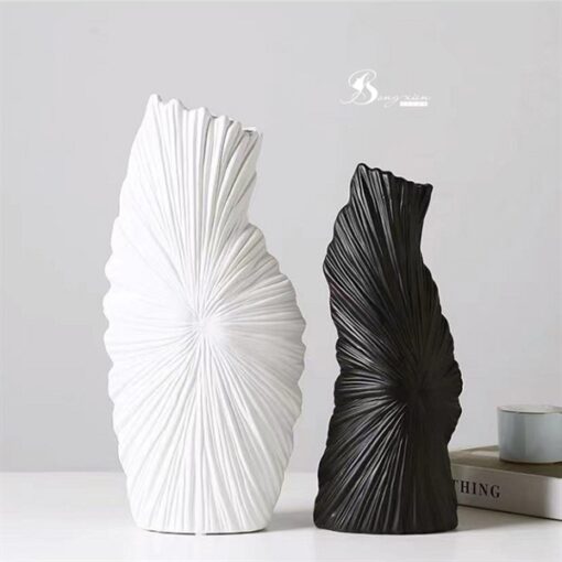 Bình gốm thắt eo trắng S 1
