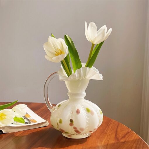 Bình xếp ly ren trắng 19cm 1