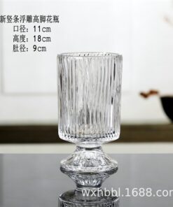 Bình thủy tinh trụ chân cao 5