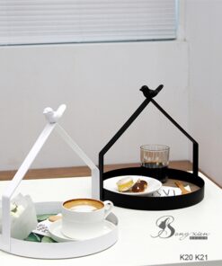 Khay tay cầm con chim đen 9