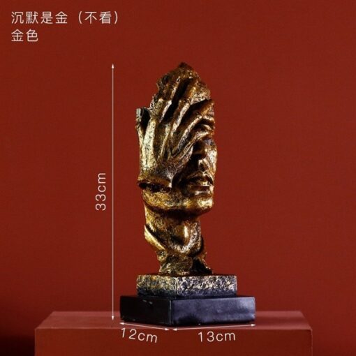 Decor tượng mặt người không nhìn (Vàng) 1