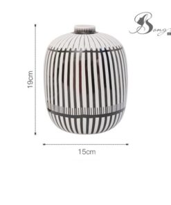 Bình sứ trụ sọc đen trắng 17