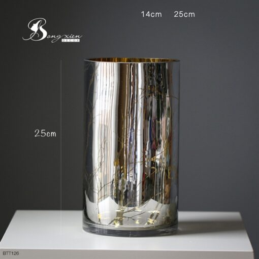 Bình trụ tráng gương hoạ tiết cây (L) 1