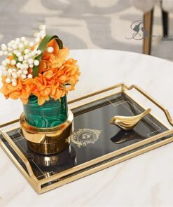 Decor khay đen viền vàng 5