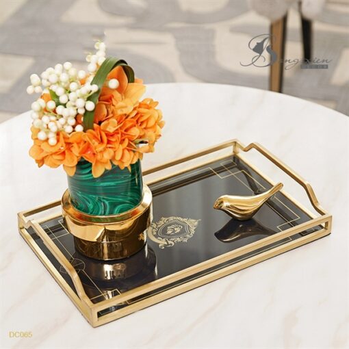 Decor khay đen viền vàng 3