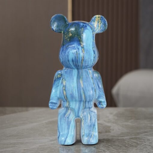 Gấu bearbrick loang xanh 1