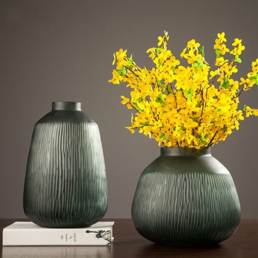 Bình thủy tinh bầu xám vân sọc (M) 1