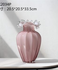 Bình hoa miệng sóng hồng 9