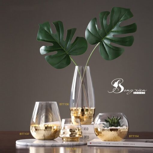 Bình trắng đế vàng S 3