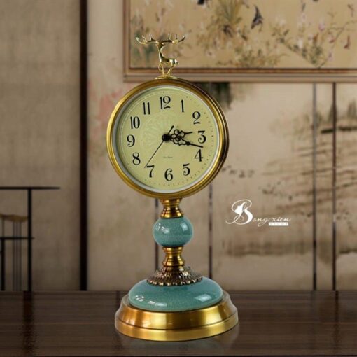 Decor CD đồng hồ đồng đá xanh 1