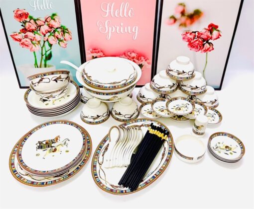 Bộ bát đĩa họa tiết ngựa 1