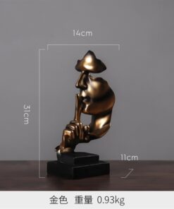 Decor tượng mặt người im lặng là vàng 5