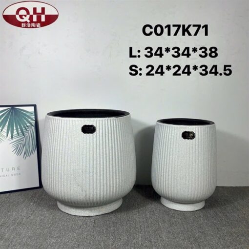 Chậu sứ sọc có chấm, vằn ngang L C017, C031, B864 1